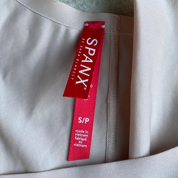 Spanx Women's Beige Shapewear Bodysuit size small open bust thigh support - Picture 2 of 7
